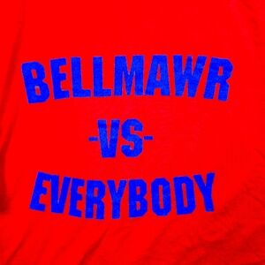 Bellmawr Vs Everybody Atilis Gym Tshirt Blue on Red 4XL